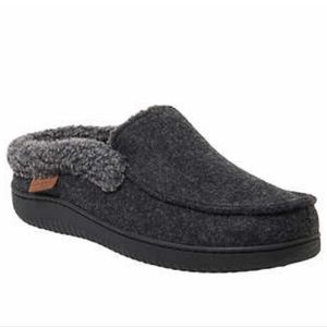 *NEW* DEARFOAMS TOTAL COMFORT MEMORY FOAM SLIPPERS. BLACK/M 9-10